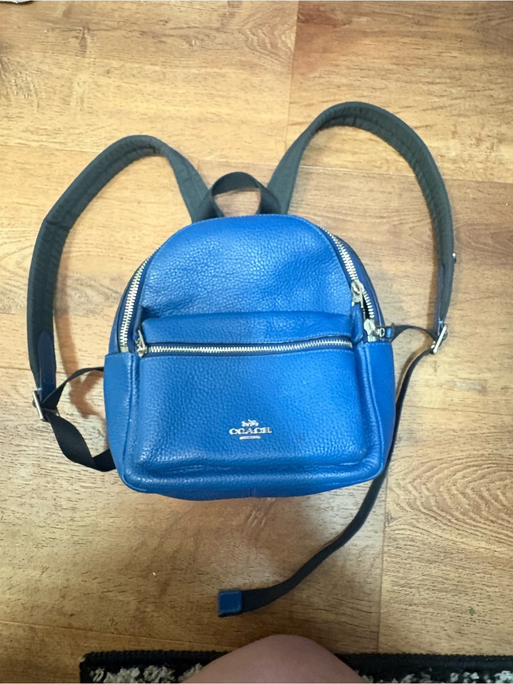 Coach Small Pebbled Leather Backpack in Blue